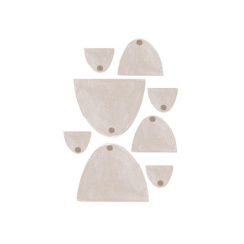 Soft Composition No3. White Modern Wood Framed Art Print by The Miuus Studio