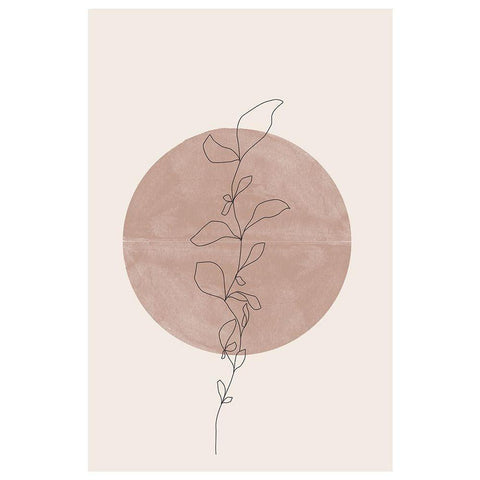 Line Flower White Modern Wood Framed Art Print by The Miuus Studio