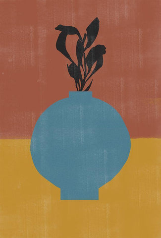 Vase No9. White Modern Wood Framed Art Print with Double Matting by The Miuus Studio