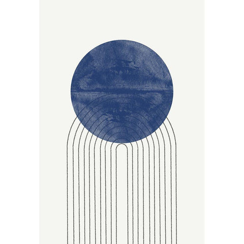 Blue Moon No2. White Modern Wood Framed Art Print by The Miuus Studio