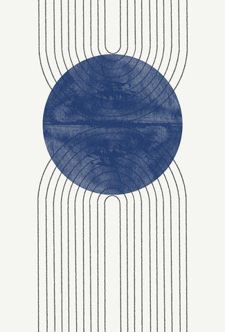 Blue Moon No1. White Modern Wood Framed Art Print with Double Matting by The Miuus Studio