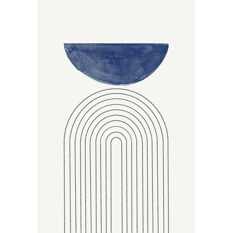 Blue Moon No3. White Modern Wood Framed Art Print by The Miuus Studio