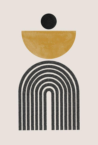 Mid Century No2. Black Ornate Wood Framed Art Print with Double Matting by The Miuus Studio