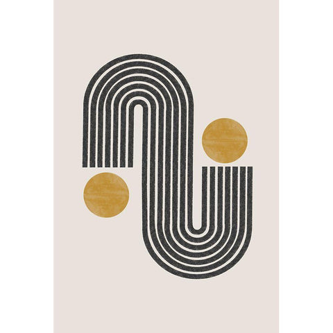 Mid Century No3. Gold Ornate Wood Framed Art Print with Double Matting by The Miuus Studio