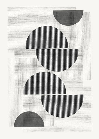 Retro Modern White Modern Wood Framed Art Print with Double Matting by The Miuus Studio