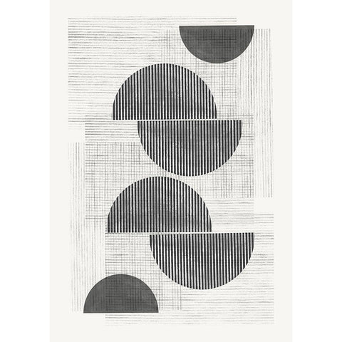 Retro Modern White Modern Wood Framed Art Print by The Miuus Studio