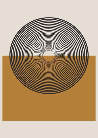 Retro Landscape White Modern Wood Framed Art Print with Double Matting by The Miuus Studio