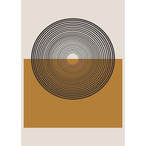 Retro Landscape Black Modern Wood Framed Art Print by The Miuus Studio