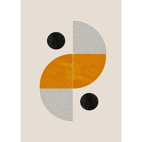 Retro Shape Gold Ornate Wood Framed Art Print with Double Matting by The Miuus Studio