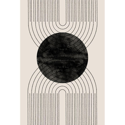 Arch Composition No3. Black Modern Wood Framed Art Print with Double Matting by The Miuus Studio