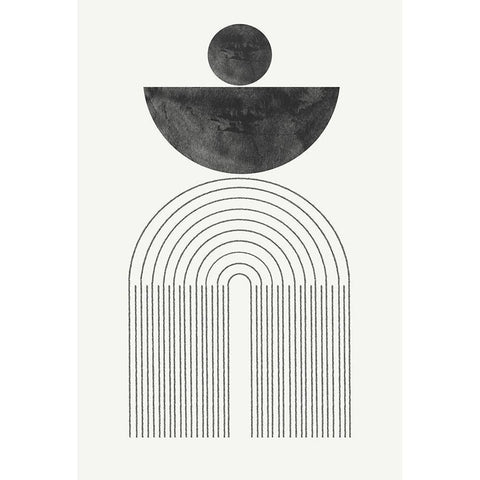 Arch Composition No6. Black Modern Wood Framed Art Print with Double Matting by The Miuus Studio
