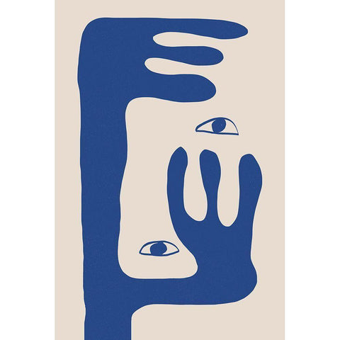 Abstract Face No1. Black Modern Wood Framed Art Print by The Miuus Studio