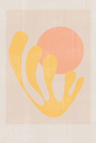 Modern Plant No2. White Modern Wood Framed Art Print with Double Matting by The Miuus Studio