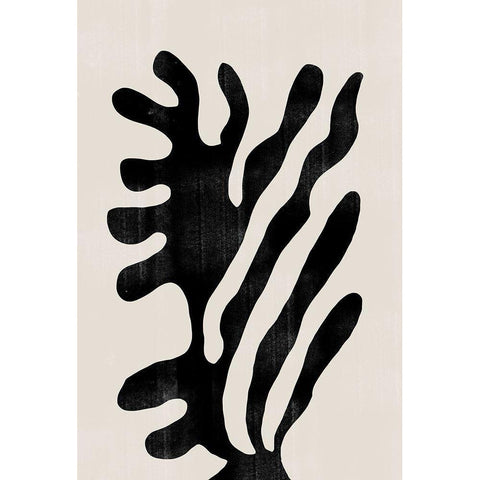 Abstract Plant No1. Black Modern Wood Framed Art Print with Double Matting by The Miuus Studio