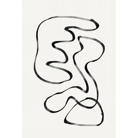 Abstract Line No4. White Modern Wood Framed Art Print by The Miuus Studio