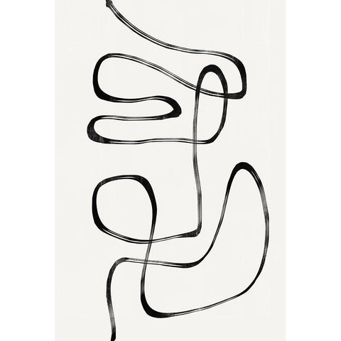 Abstract Line No5. White Modern Wood Framed Art Print by The Miuus Studio