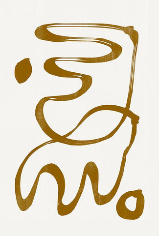 Abstract Line No6. White Modern Wood Framed Art Print with Double Matting by The Miuus Studio