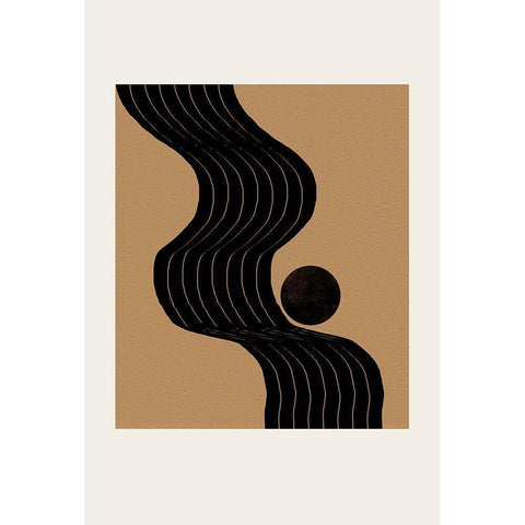 Composition I Black Modern Wood Framed Art Print with Double Matting by The Miuus Studio