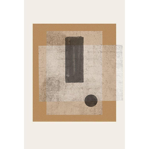 Composition III Black Modern Wood Framed Art Print with Double Matting by The Miuus Studio