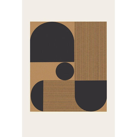 Composition VI Black Modern Wood Framed Art Print with Double Matting by The Miuus Studio