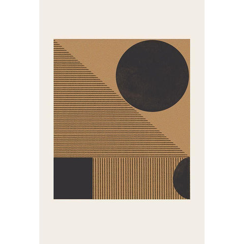 Composition X Black Modern Wood Framed Art Print with Double Matting by The Miuus Studio