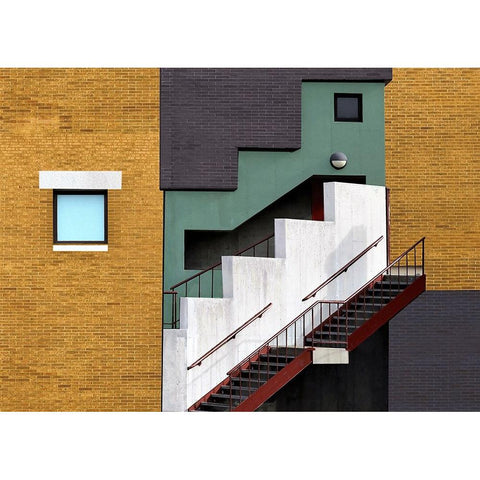 Facade - Boston Ma Gold Ornate Wood Framed Art Print with Double Matting by Orbach, Arnon