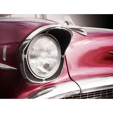 American classic car Bel Air 1957 Headlight Black Modern Wood Framed Art Print with Double Matting by Gube, Beate