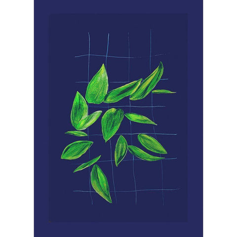 Grid leaves 1 Black Modern Wood Framed Art Print by Woelders, Tania Sloth