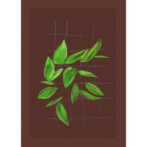 Grid leaves 3 Black Modern Wood Framed Art Print by Woelders, Tania Sloth