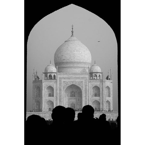 First sight of the Taj Mahal Black Modern Wood Framed Art Print with Double Matting by Raif, Joshua