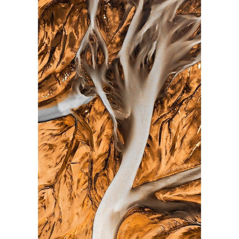 Riverbed White Modern Wood Framed Art Print by Rong, Herbert