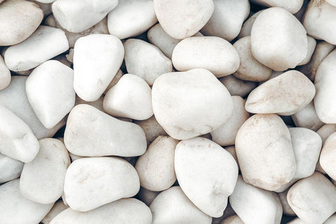 Stones_003 White Modern Wood Framed Art Print with Double Matting by 1x Studio III