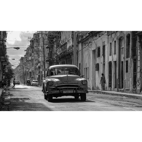 Havana in Black a White White Modern Wood Framed Art Print by Einhorn, Itzik