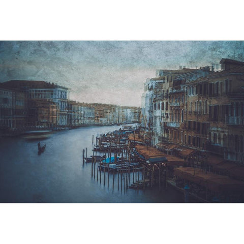 Venice Black Modern Wood Framed Art Print by Kazamil, Farid