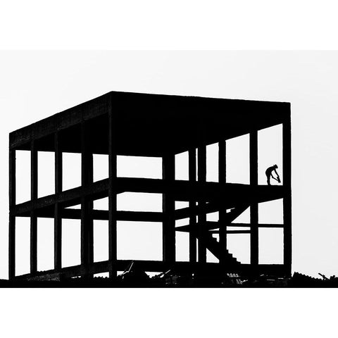 AdnAaat Black Modern Wood Framed Art Print by Yilman, Gulsen