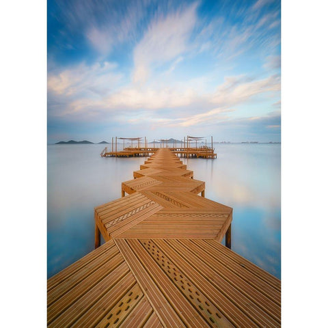Pasarela I White Modern Wood Framed Art Print by Lopez, Bartolome