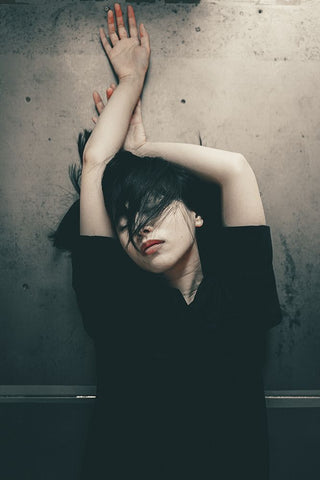 Confusion White Modern Wood Framed Art Print with Double Matting by Sangan, Kurosaki