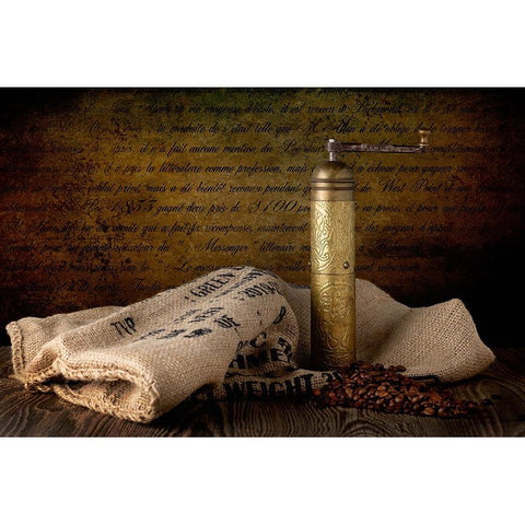 Still Life With Mocha Grinder Black Modern Wood Framed Art Print with Double Matting by Richter, Regine