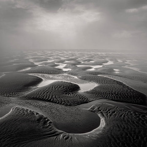 Sandwind / Vent de Sable White Modern Wood Framed Art Print with Double Matting by Billet, Jean-Luc