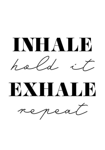 Inhale Exhale White Modern Wood Framed Art Print with Double Matting by 1x Studio II