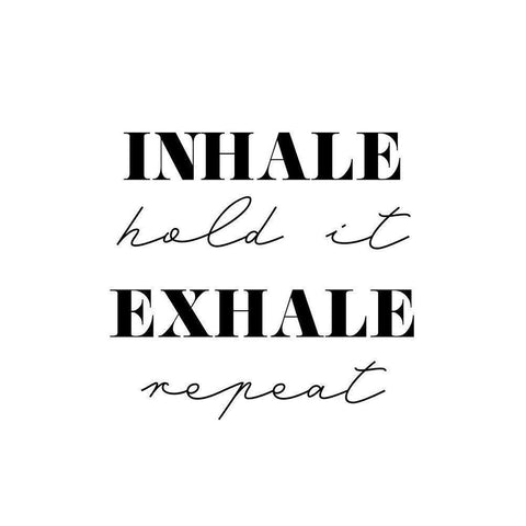 Inhale Exhale White Modern Wood Framed Art Print by 1x Studio II