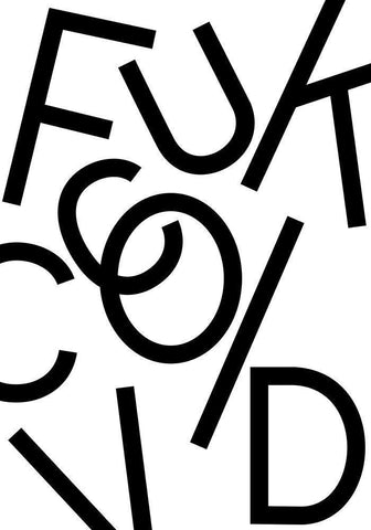 Fuck Covid - White White Modern Wood Framed Art Print with Double Matting by 1x Studio II