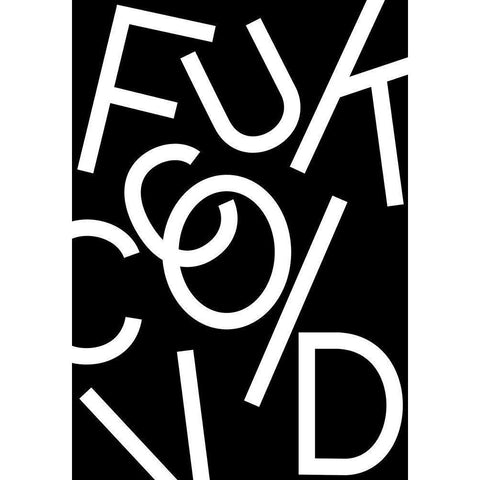 Fuck Covid - Black Black Modern Wood Framed Art Print with Double Matting by 1x Studio II