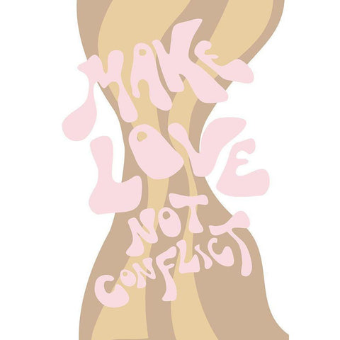 Make Love not Conflict Black Modern Wood Framed Art Print with Double Matting by 1x Studio II