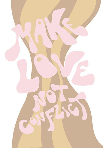 Make Love not Conflict White Modern Wood Framed Art Print with Double Matting by 1x Studio II