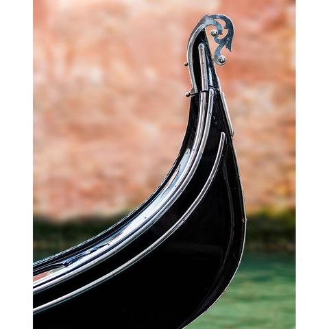 The bow of the gondola Black Modern Wood Framed Art Print with Double Matting by Tomczak, Jaroslaw