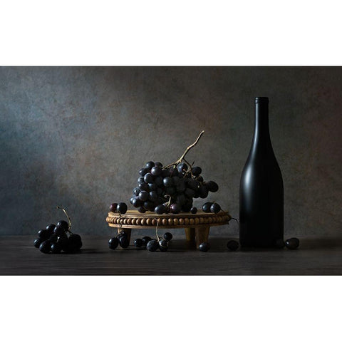 grapes Black Modern Wood Framed Art Print with Double Matting by Wei, Rong