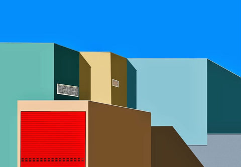 Urban textures - Jokneam industrial park White Modern Wood Framed Art Print with Double Matting by Orbach, Arnon