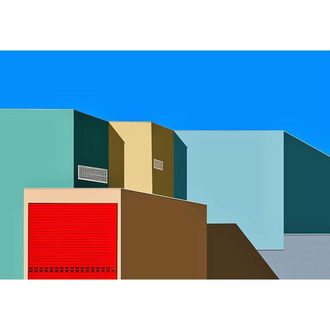 Urban textures - Jokneam industrial park Black Modern Wood Framed Art Print by Orbach, Arnon