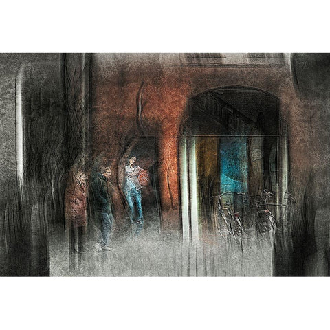 The Watcher White Modern Wood Framed Art Print by Van Der, Jan